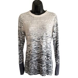 ♌️LULULEMON Manifesto L/S Tee in White to Gray Gradient burnout, Sz 6/8